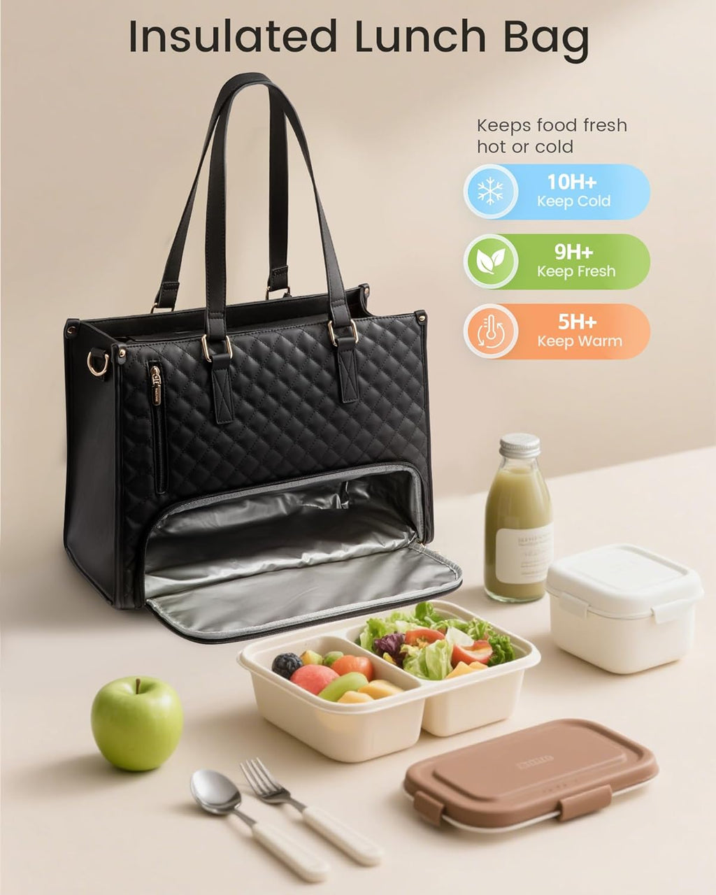 2-in-1 Insulated Laptop & Lunch Tote Bag