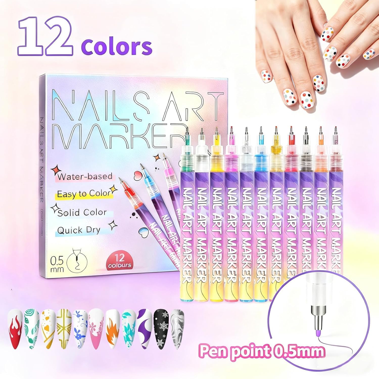 DIY Nail Art Pens – 12 Colors