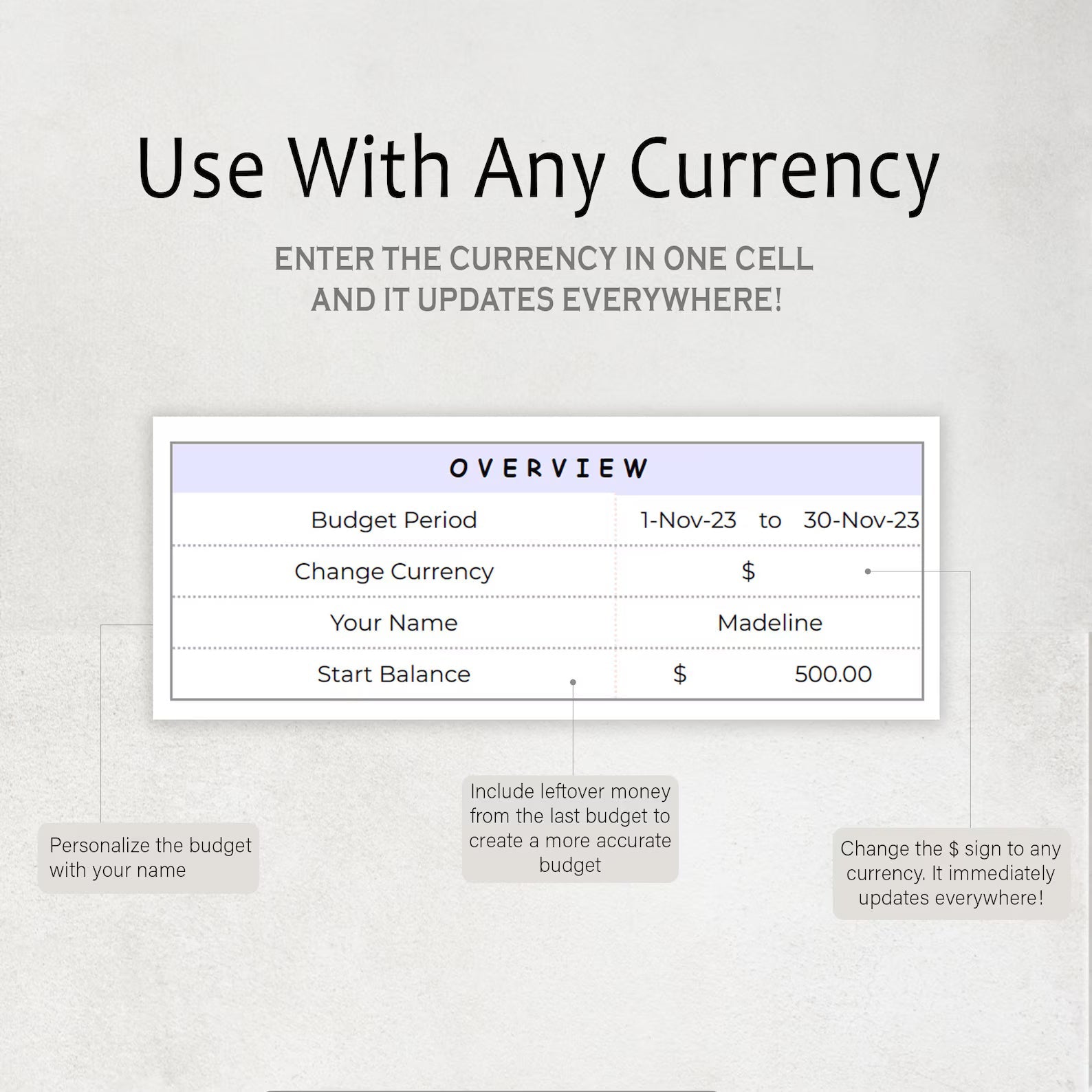 Simple Budget Planner Spreadsheet – Google Sheets & Excel